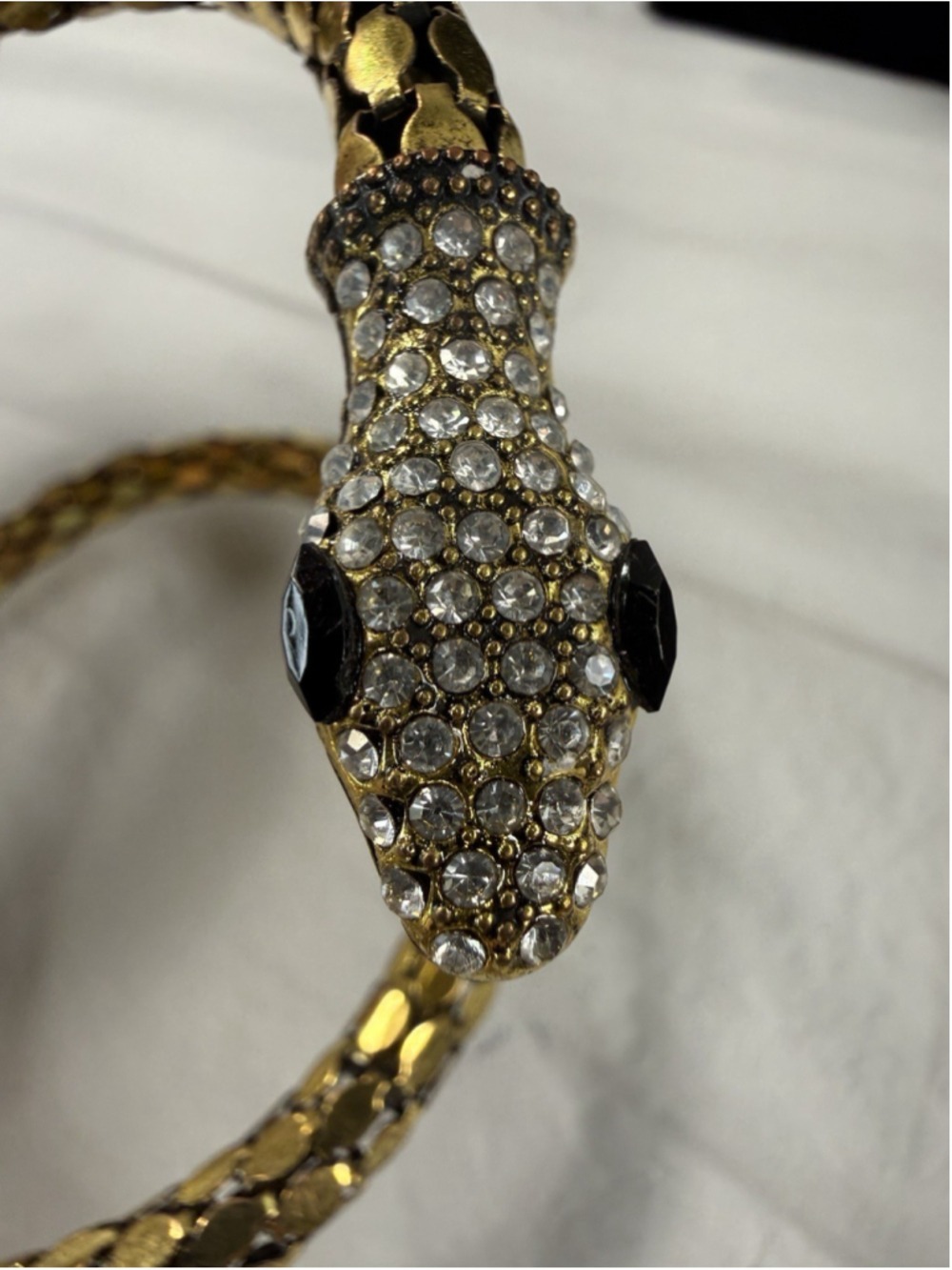 Whiting Davis gold mesh snakeskin wrap coil BRACELET CHOKER NECKLACE - Picture 7 of 8